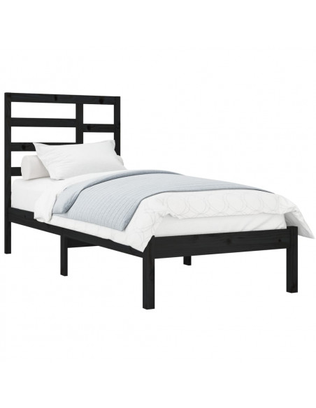 Giroletto in Legno Massello Nero 75x190 cm Small Single