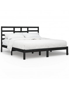 Giroletto Nero in Legno Massello 200x200 cm 2