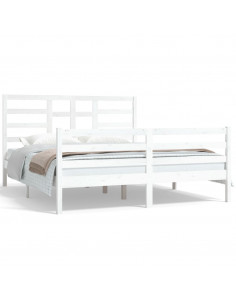 Giroletto Bianco in Legno Massello 160x200 cm 2