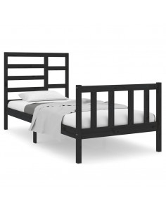 Giroletto in Legno Massello Nero 75x190 cm Small Single 2