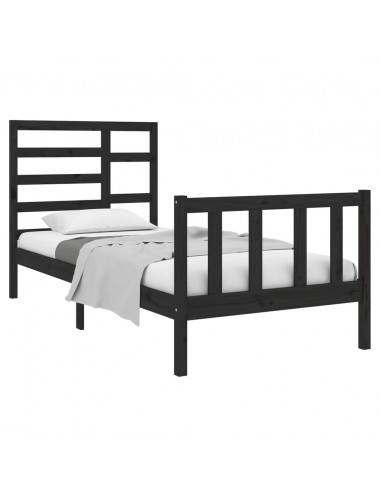 Giroletto in Legno Massello Nero 75x190 cm Small Single