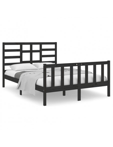Giroletto Nero in Legno Massello 140x190 cm