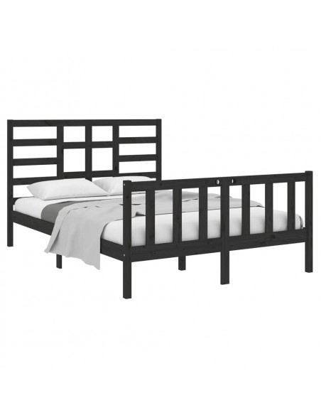 Giroletto Nero in Legno Massello 140x190 cm