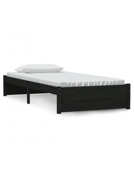 Giroletto Nero in Legno Massello 90x190 cm Single