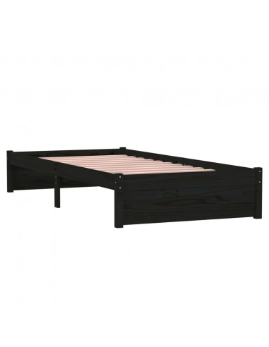 Giroletto Nero in Legno Massello 90x190 cm Single