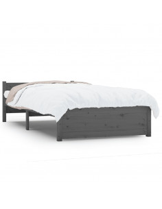 Giroletto in Legno Massello Grigio 75x190 cm Small Single 2