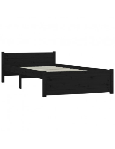 Giroletto in Legno Massello Nero 75x190 cm Small Single