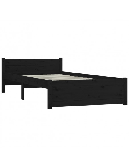 Giroletto in Legno Massello Nero 75x190 cm Small Single