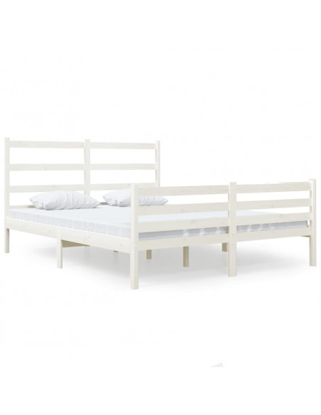Giroletto Bianco Legno Massello di Pino 120x190cm Small Double