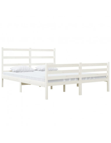 Giroletto Bianco Legno Massello di Pino 120x190cm Small Double