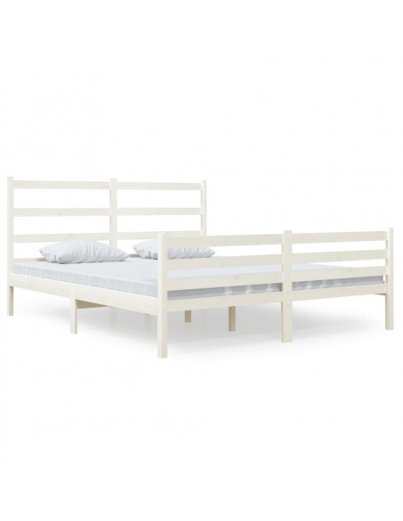Giroletto in Legno Massello di Pino 140x190 cm Bianco