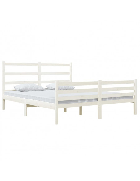 Giroletto in Legno Massello di Pino 140x190 cm Bianco