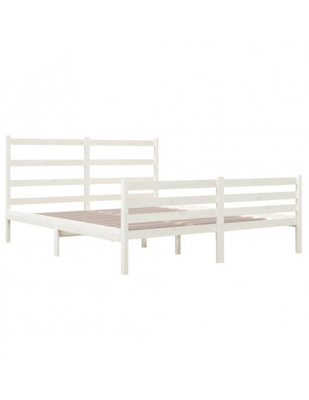 Giroletto in Legno Massello di Pino 140x190 cm Bianco