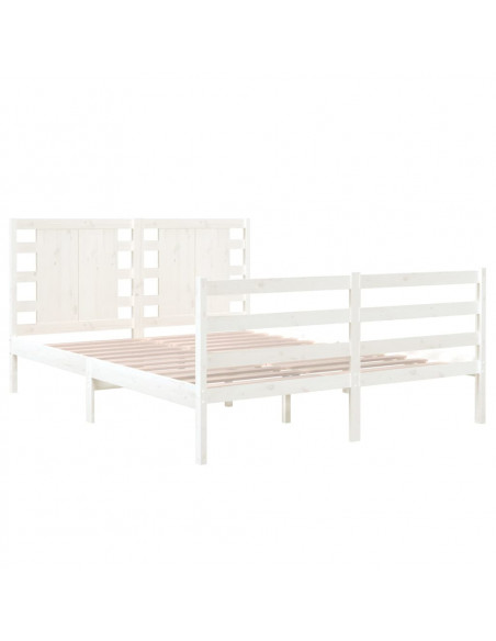 Giroletto Bianco Legno Massello di Pino 120x190cm Small Double