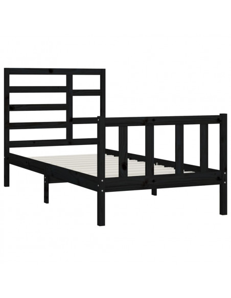 Giroletto Nero in Legno Massello di Pino 100x200 cm