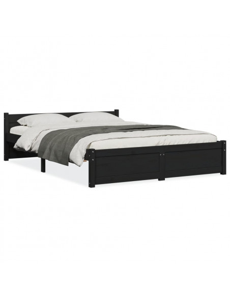 Giroletto Nero in Legno Massello 135x190 cm Double