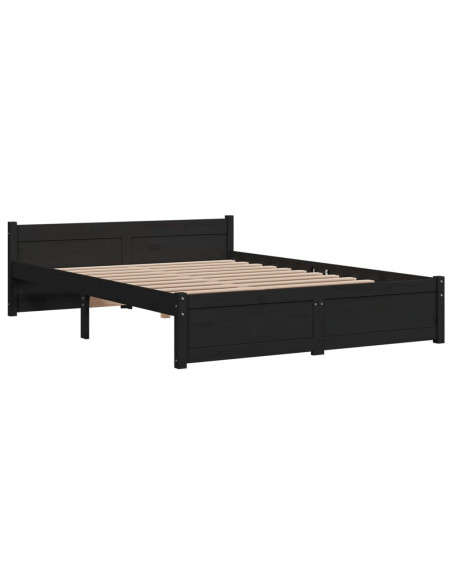 Giroletto Nero in Legno Massello 135x190 cm Double