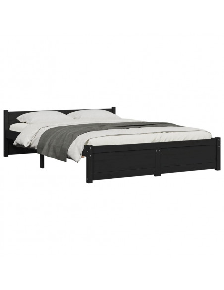 Giroletto Nero in Legno Massello 135x190 cm Double