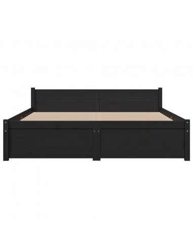 Giroletto Nero in Legno Massello 135x190 cm Double