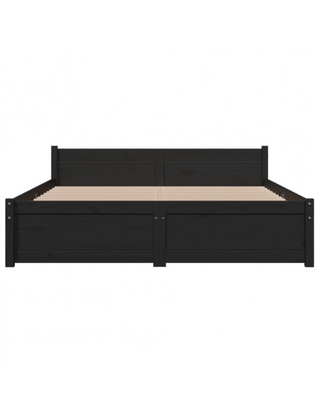 Giroletto Nero in Legno Massello 135x190 cm Double