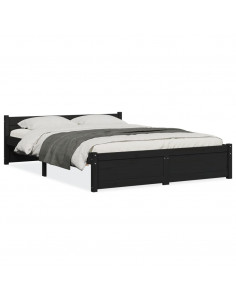 Giroletto Nero in Legno Massello 140x190 cm 2