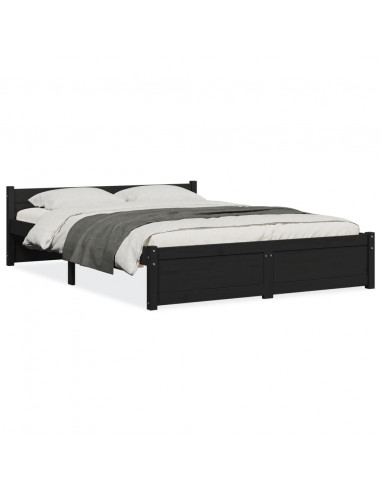 Giroletto Nero in Legno Massello 140x190 cm