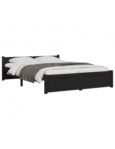 Giroletto Nero in Legno Massello 140x190 cm