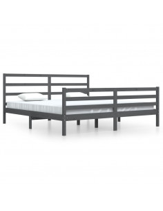 Giroletto Grigio in Legno Massello di Pino 200x200 cm 2