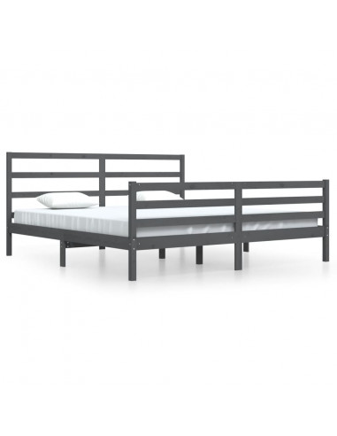 Giroletto Grigio in Legno Massello di Pino 200x200 cm