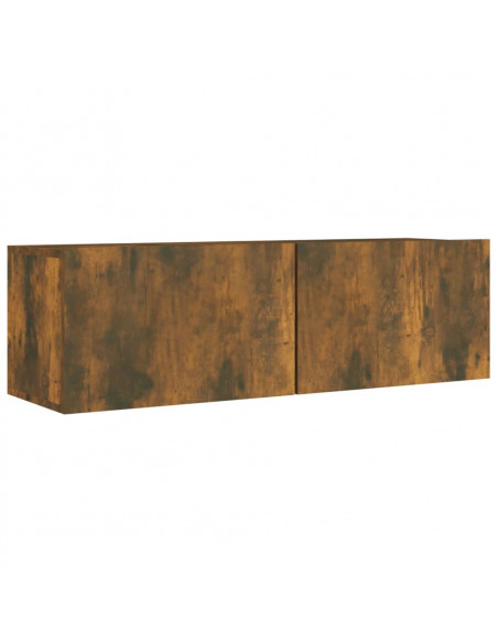 Set Mobili Porta TV 8pz Rovere Fumo in Legno Multistrato