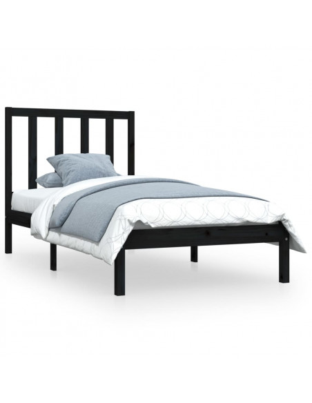 Giroletto in Legno Massello Nero 75x190 cm Small Single
