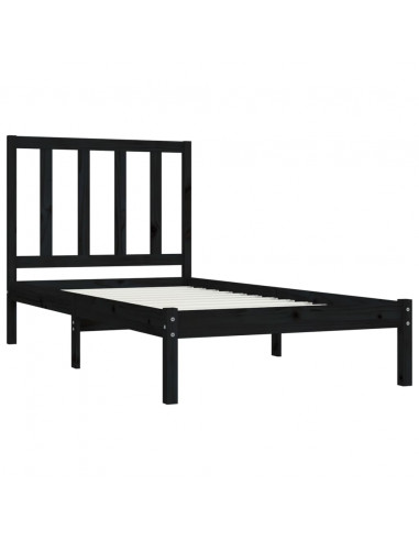 Giroletto in Legno Massello Nero 75x190 cm Small Single