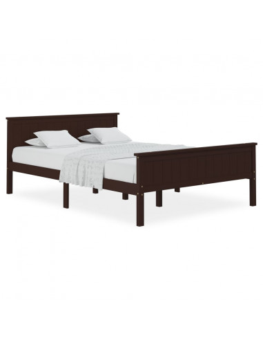 Giroletto Marrone Scuro in Legno Massello di Pino 160x200 cm