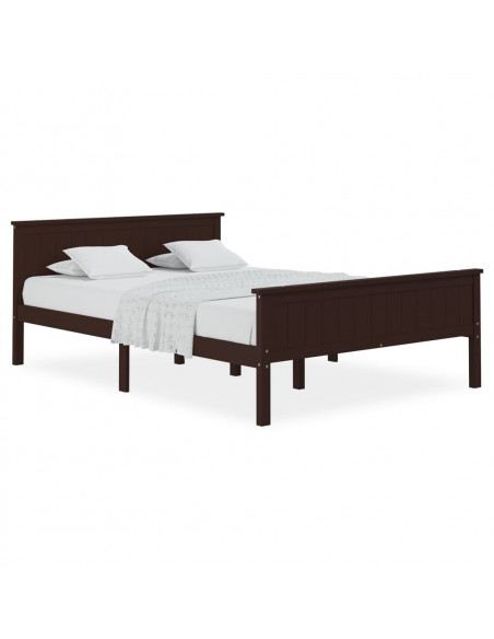 Giroletto Marrone Scuro in Legno Massello di Pino 160x200 cm