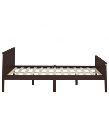 Giroletto Marrone Scuro in Legno Massello di Pino 160x200 cm