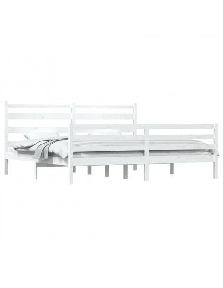 Giroletto in Legno Massello di Pino 200x200 cm Bianco