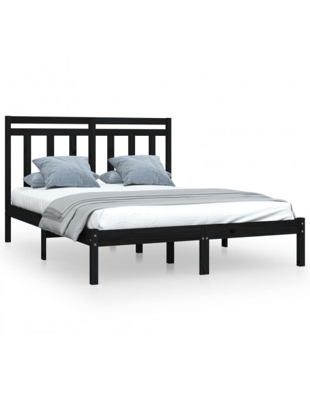 Giroletto Nero in Legno Massello 140x190 cm