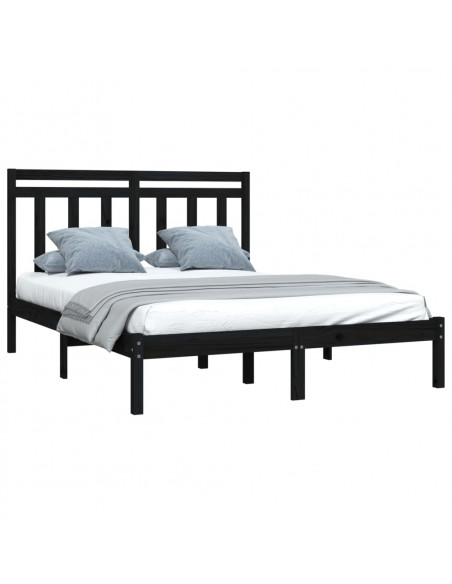 Giroletto Nero in Legno Massello 140x190 cm