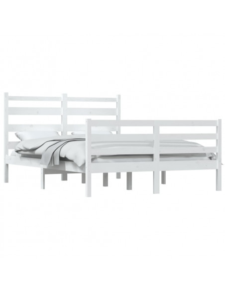 Giroletto in Legno Massello di Pino 160x200 cm Bianco