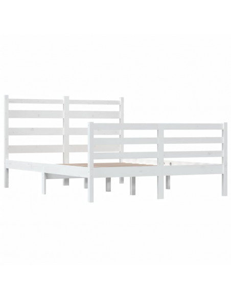 Giroletto in Legno Massello di Pino 160x200 cm Bianco