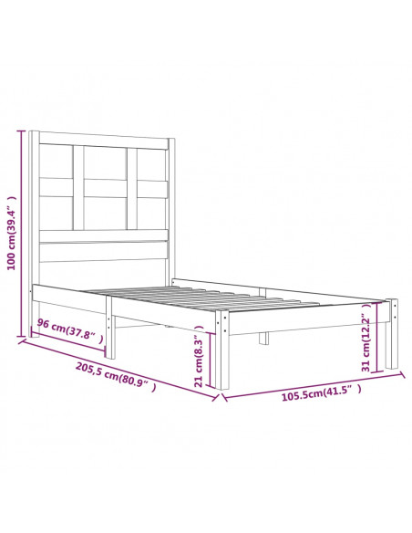 Giroletto Miele in Legno Massello di Pino 100x200 cm
