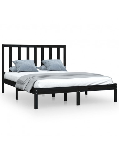 Giroletto Nero in Legno Massello di Pino 140x190 cm