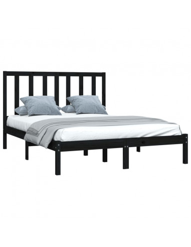 Giroletto Nero in Legno Massello di Pino 140x190 cm