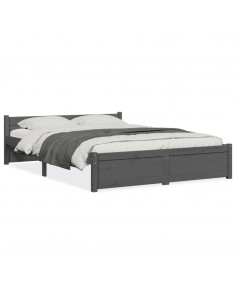 Giroletto Grigio in Legno Massello 135x190 cm Double 2