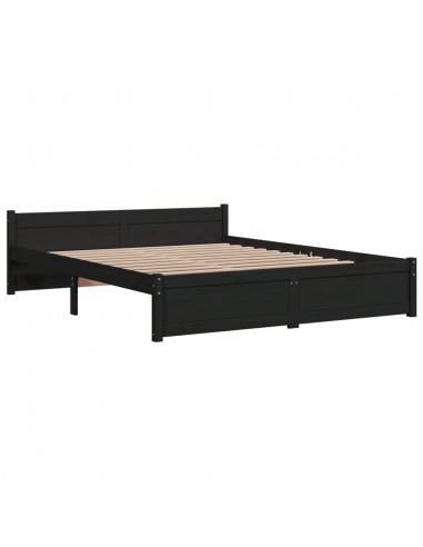 Giroletto Nero in Legno Massello 150x200 cm King Size