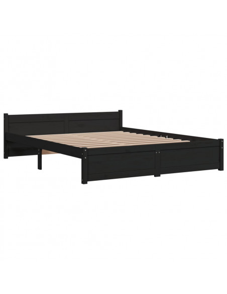Giroletto Nero in Legno Massello 150x200 cm King Size