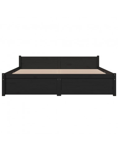 Giroletto Nero in Legno Massello 150x200 cm King Size