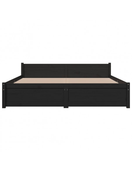 Giroletto Nero in Legno Massello 150x200 cm King Size