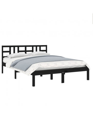 Giroletto Nero in Legno Massello 140x190 cm