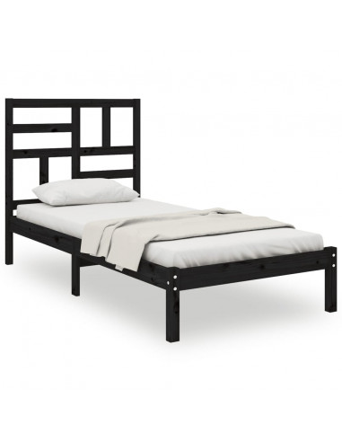 Giroletto in Legno Massello Nero 75x190 cm Small Single